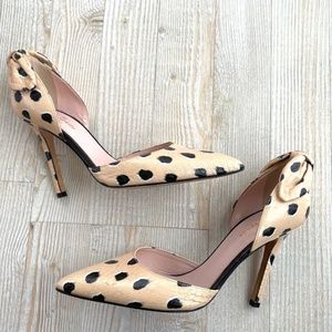 Cream Lula Spotted Snake Embossed D'orsay Pumps